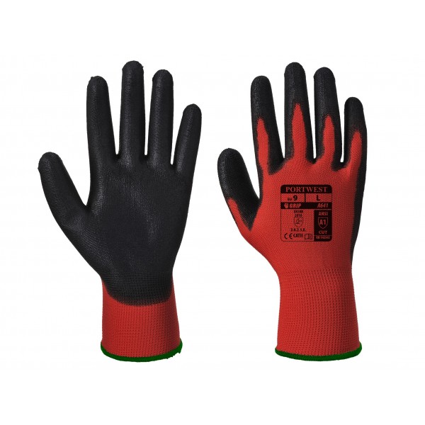 Red - PU kesztyű (12 pár/csomag/méret)