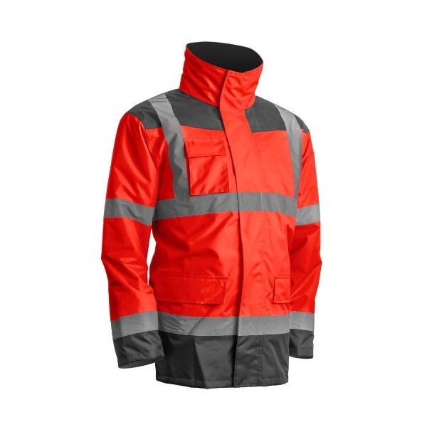 KANATA 4/1 HI-VIZ PIROS/SZÜRKE PE KABÁT KANATA 4/1 HI-VIZ PIROS/SZÜRKE PE KABÁT